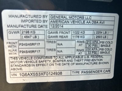 2015 Cadillac CTS 3.6L Luxury