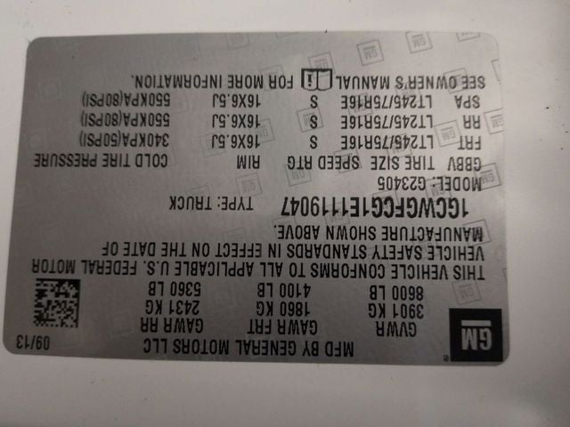 2014 Chevrolet Express 2500 Work Van Cargo