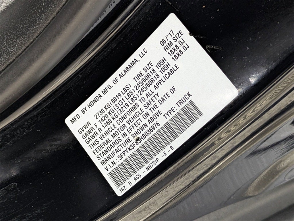 2017 Honda Ridgeline Black Edition