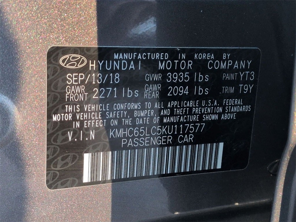 2019 Hyundai Ioniq Hybrid Blue