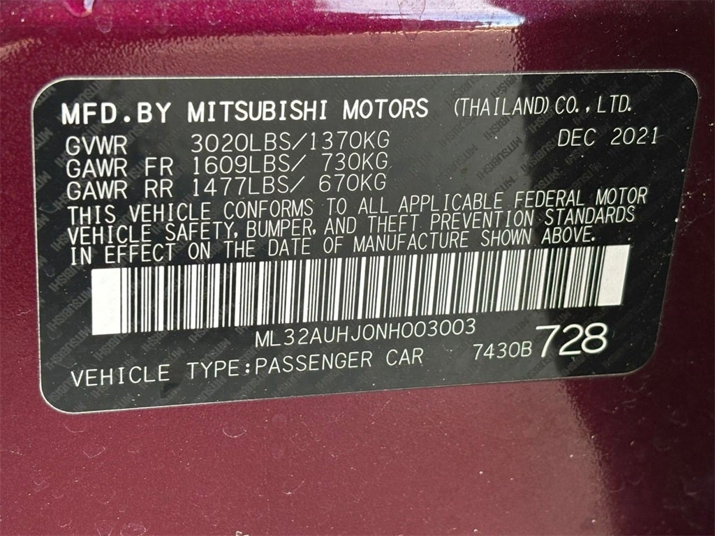 2022 Mitsubishi Mirage ES